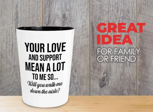 Vaso de chupito de propuesta de novia de 1.5 onzas, significa mucho para mí, regalo de propuesta para papá, padrastro, abuelo, padre, caminar por el