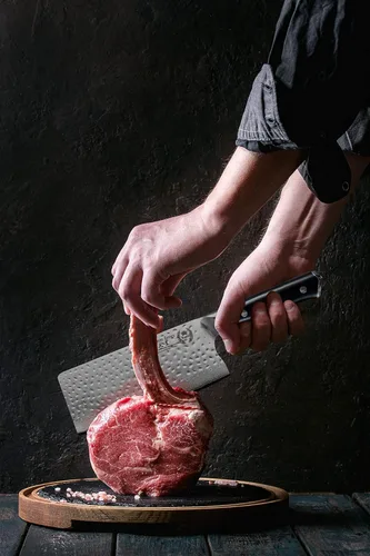 Miniatura 5 de Regalia Cuchillo de Carnicero Chino de Carne de 7 pulgadas: Cuchillo Japonés Profesional de Servicio Pesado AUS-10 Acero Damasco de 67 Capas Hoja