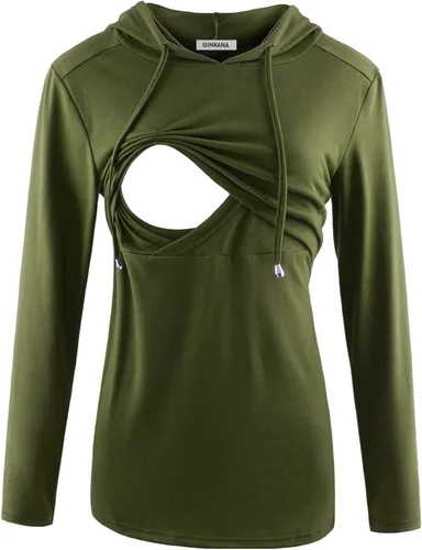 Miniatura 8 de GINKANA Sudadera con capucha para mujer, manga larga, lactancia materna, ropa casual