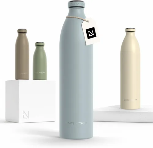 Miniatura 11 de LARS NYSØM Botella de agua XL de acero inoxidable aislada 12oz 17oz 25oz 34oz 51oz Botella térmica aislada para bebidas calientes y frías Azul