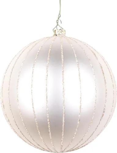 Miniatura 54 de Vickerman Adorno navideño de bola de avena mate con purpurina de 5 pulgadas. Incluye 4 piezas por bolsa.