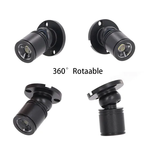 Miniatura 3 de Mini focos LED regulables de 12V para exhibición – Luz diurna de 1.5W 6500K, focos pequeños para exhibiciones con regulador de intensidad, negro