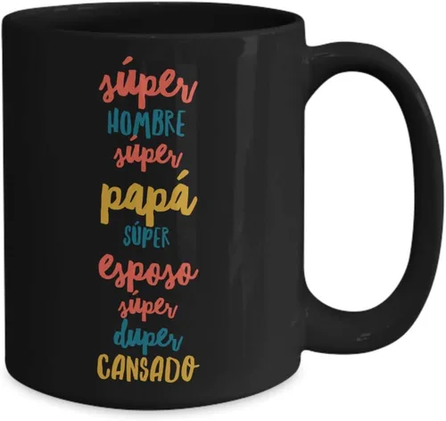 Miniatura 2 de Regalo para Papa Taza de Cafe Padre Feliz dia del Padre Vaso, taza café divertidas, tazas personalizadas, taza de café inspiradoras, taza con Negro
