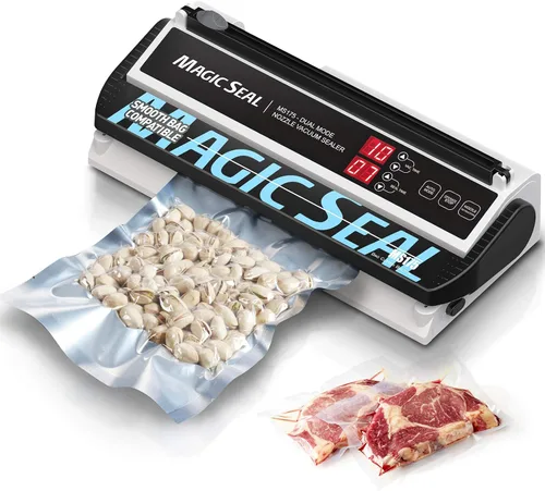 Miniatura 2 de Magic Seal Sellador al vacío + rollos de bolsa plana lisa (12 x 50 pies-2 rollos)