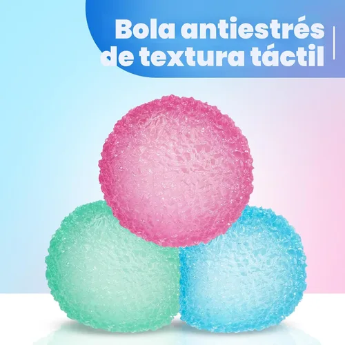Miniatura 6 de 3 bolas antiestrés para adultos, bola blanda sensorial con textura de gel de memoria para niños y adultos, ejercicios de mano, regalos de fiesta