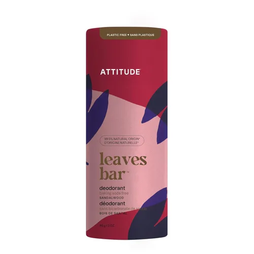 ATTITUDE Desodorante natural, sin aluminio, control de olores y larga duración, ingredientes nutritivos, aceites de ricino y jojoba, sin bicarbonato