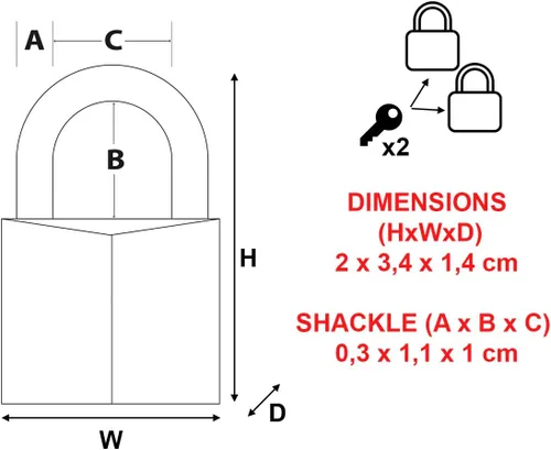 Miniatura 4 de Master Lock 9120EURT 2 Candados Aluminio 0.787 in