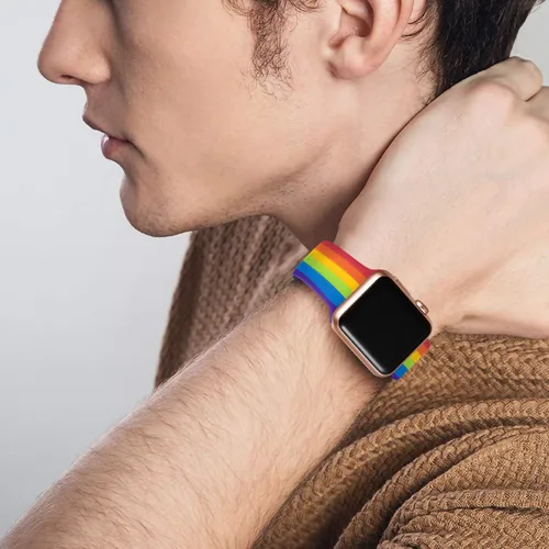 Miniatura 7 de Lerobo - Correas compatibles con Apple Watch de 44 mm, 42 mm, 49 mm, 45 mm y 46 mm para mujeres, correas deportivas de silicona con estampado floral