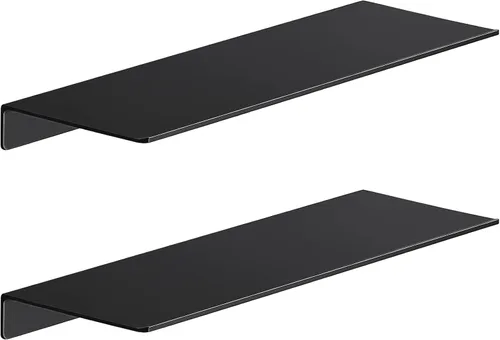 Miniatura 31 de Danpoo Pequeño estante flotante para almacenamiento en la pared, mini estante de exhibición para coleccionables, estante de pared de metal para Negro