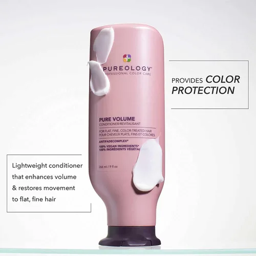 Miniatura 2 de Pureology Acondicionador de volumen puro Para cabello plano, fino y teñido Añade volumen y movimiento Acondicionador ligero Sin sulfatos