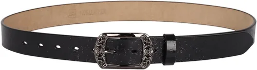 Miniatura 185 de Cinturón de cuero clásico con hebilla de metal para mujer con vestido de jeans