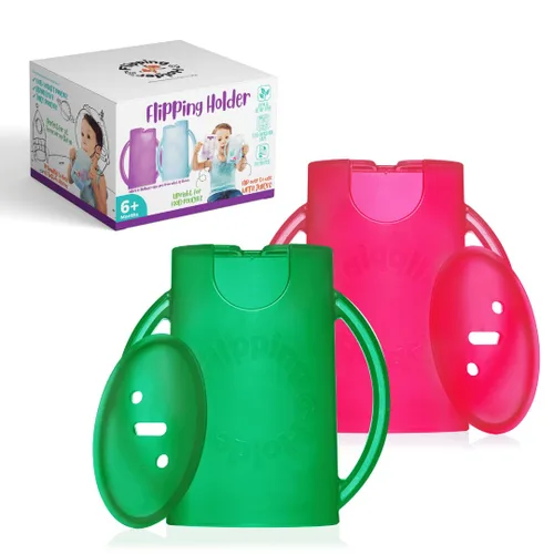 Miniatura 17 de Flipping Holder Soporte para Bolsas de Alimentos a Prueba de Apretones para Niños Pequeños, Bebés, Niños, Sin Desorden, Soporte para Caja de Jugo