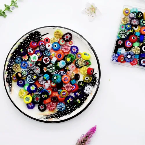 Miniatura 7 de EDFLIFE Millefiori de vidrio plano para suministros de fabricación de mosaicos, azulejos de mosaico para manualidades con azulejos de vidrio