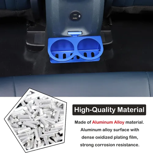 Miniatura 2 de Organizador expansor de portavasos trasero para automóvil compatible con Ford Maverick 2022-2024 Auto de aluminio para asiento trasero de doble