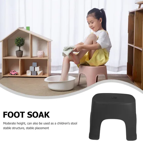 Miniatura 5 de LIFKOME Taburete de plástico pequeño, taburete de baño para baño, taburete de baño, taburete de cambio de zapatos, taburete portátil de picnic
