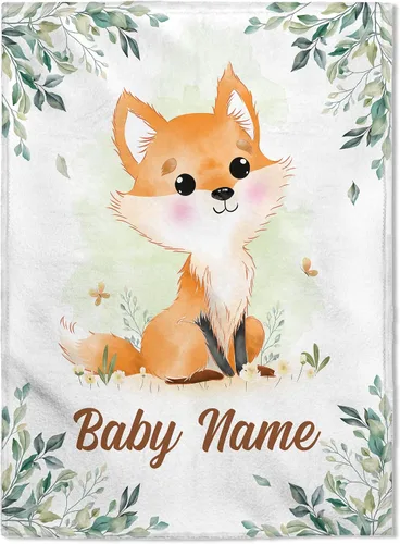 Miniatura 16 de FLOCHIL Manta de bebé personalizada para niños, manta de bebé personalizada con nombre, manta de bebé de bosque personalizada, regalo para baby