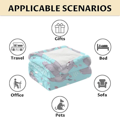 Miniatura 6 de Regalos de manta de hipopótamo, 76x102 cm Manta de hipopótamo suave de franela, regalos cálidos y ligeros de hipopótamo para niñas y niños