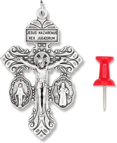 Miniatura 4 de Paquete de 10 Crucifijos de perdón con medalla de San Benito y medalla milagrosa Crucifijo de triple amenaza para hacer rosario, cruz de rosario
