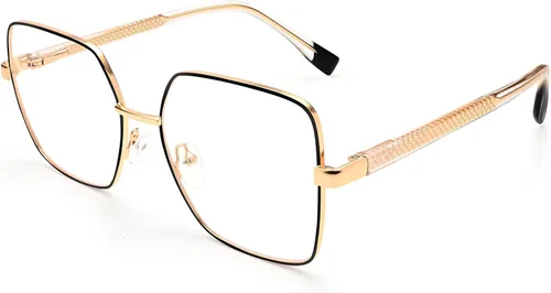 Miniatura 10 de Dollger Gafas cuadradas de gran tamaño con bloqueo de luz azul para mujeres y hombres, marco de metal, antiluz azul, para uso en pantalla