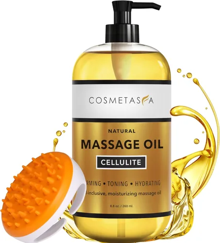 Miniatura 13 de Cosmetasa Gel de masaje de crema caliente con guante masajeador, crema natural y 87% orgánica para celulitis, multiuso, crema tonificante