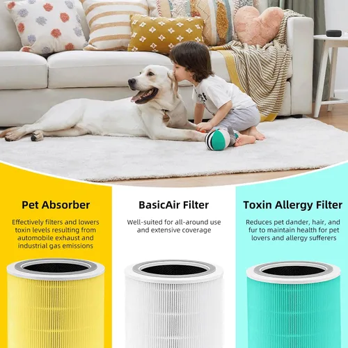 Miniatura 4 de Filtro de repuesto Core 400S para LEVOIT Core 400S, Core 400S-P, Core 400S-RF Smart WiFi purificador de aire, LRF-C401S-WUS, paquete de 2, blanco