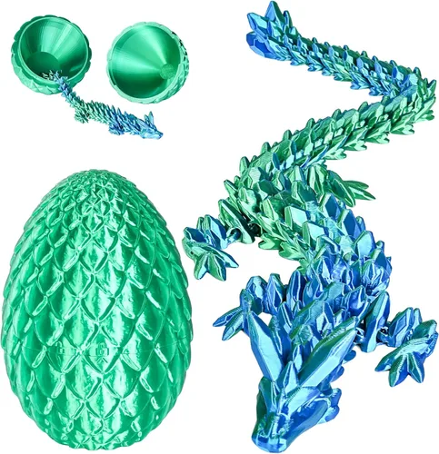 Miniatura 13 de Huevos de dragón pequeños con dragón en el interior, regalos divertidos sorpresa impresos en 3D para niños, juguetes fidget articulados de dragón Oro