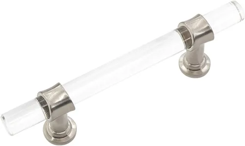 Miniatura 7 de homdiy LS9165GD76 - Tiradores acrílicos de latón cepillado para cajones, manijas de gabinete transparentes para cajones de tocador, manijas