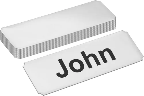Miniatura 9 de PATIKIL Placa de identificación de metal de acero inoxidable de 3 x 1 pulgadas, grabado con láser, paquete de 10 letreros autoadhesivos, placa