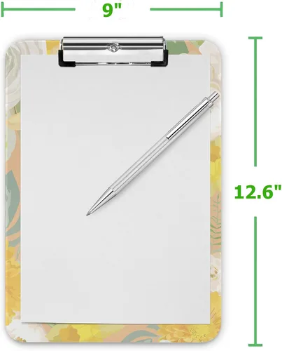 Miniatura 3 de Portapapeles decorativos con clip de perfil bajo, tamaño de letra A4 estándar de 9 x 12.6 pulgadas para estudiantes, profesores, mujeres y niños