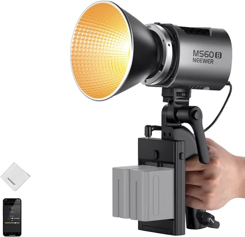Miniatura 12 de NEEWER MS150B 130W Luz de vídeo LED bicolor, iluminación de fotografía portátil mini COB con control de aplicación, modo 2.4G, montaje Bowens