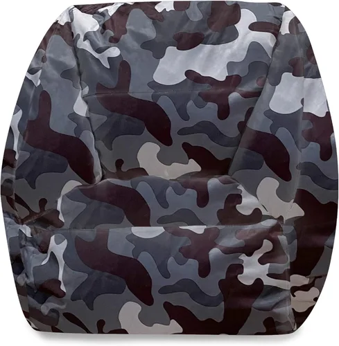 Miniatura 44 de Posh Beanbags - Sillón puff grande, 38 pulgadas, color azul rey sólido Nylon suave - Azul real