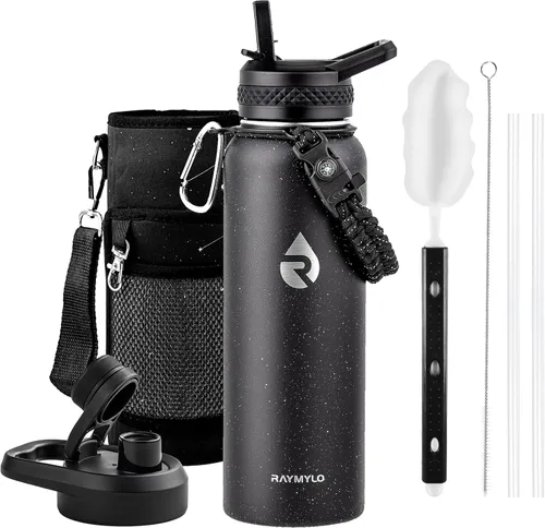 Miniatura 12 de RAYMYLO Botella de agua aislada de 24 onzas, de acero inoxidable con triple pared al vacío (fría durante 48 horas, caliente durante 24 horas), a