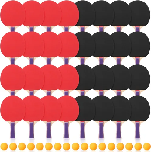 Outus Pack de tenis de mesa portátil Combo 8 paletas y 12 pelotas con bolsa de transporte para deportes en interiores y exteriores