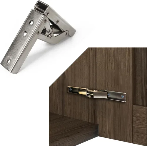Miniatura 6 de Bisagra plegable de 90 grados de acero inoxidable, bisagra elástica para montaje en pared, accesorios para muebles (juego de 4)