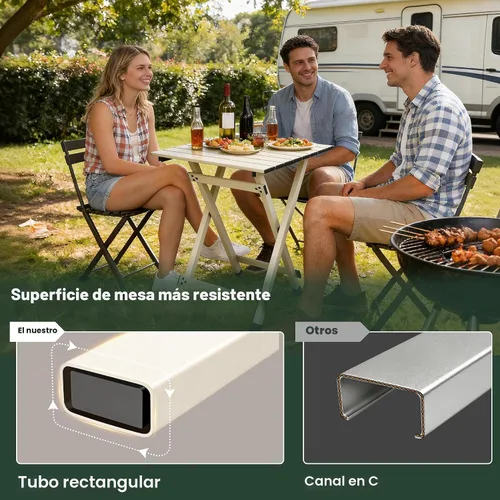 Miniatura 5 de SUNNYFEEL Mesa de camping plegable – Mesa de picnic portátil de aluminio ligero, 18.5 x 18.5 x 24.5 pulgadas para cocinar, playa, senderismo