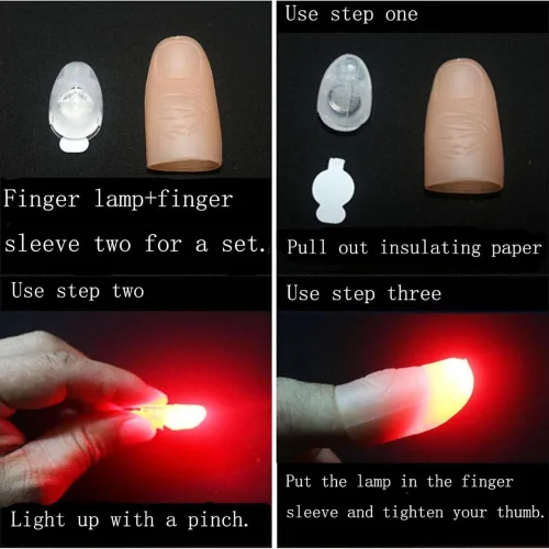 Miniatura 6 de MilesMagic Juego de 2 luces mágicas con punta de pulgar Luces de todas partes Luces intermitentes fáciles de hacer desde cualquier lugar de Azul