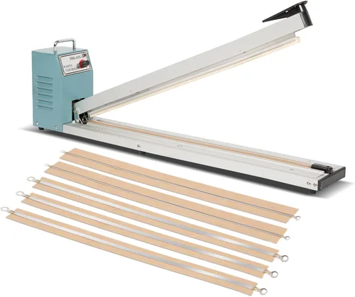 Miniatura 9 de Sellador térmico por impulso con barra de sellado, máquina de sellado y corte de bolsas de alta resistencia, 4 reemplazos adicionales