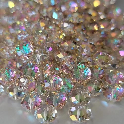 Miniatura 35 de 800 cuentas redondas de cristal de 0.236/0.396/0.394 pulgadas para joyas de bricolaje, ideales para pulseras, collares, colgantes y proyectos
