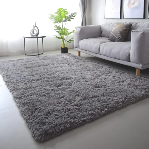 Miniatura 56 de Alfombras para dormitorio de niñas sala de estar: alfombra de área peluda de 5 x 7 para sala de juegos de niños, alfombra peluda de felpa pastel