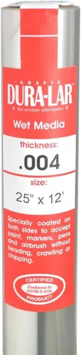 Miniatura 63 de Grafix Dura-Lar Película de 0.002", Ultra Transparente, Brillante 40" x 50', Material, Alternativa de Mylar/Acetato para, Plantillas y Plantillas