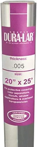 Miniatura 18 de Grafix Dura-Lar Película de 0.002", Ultra Transparente, Brillante 40" x 50', Material, Alternativa de Mylar/Acetato para, Plantillas y Plantillas