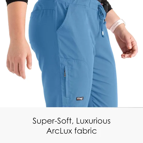 Miniatura 4 de Greys Anatomy - Pantalón de uniforme médico de frente plano con 6 bolsillos para mujer