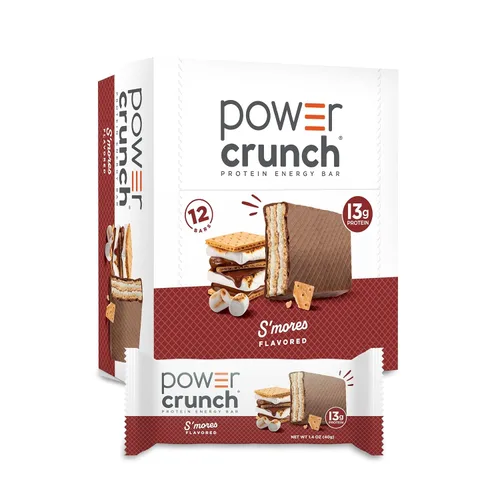Miniatura 9 de Barritas de proteína Power Crunch, snacks altos en proteínas con delicioso sabor, S'Mores, 1.4 onzas (12 unidades) (Paquete de 2)