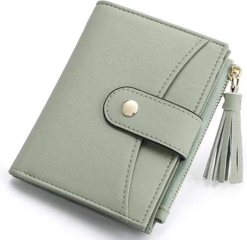 Miniatura 17 de yiijay Billetera pequeña para mujer, con bloqueo RFID, plegable, delgada, de cuero, para tarjetas de crédito, billetera pequeña con bolsillo