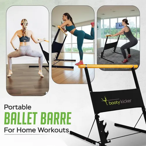 Miniatura 2 de Portable Folding Exercise Bar for Barre, Balance and Ballet Home Workouts, Strong Freestanding Stable Design