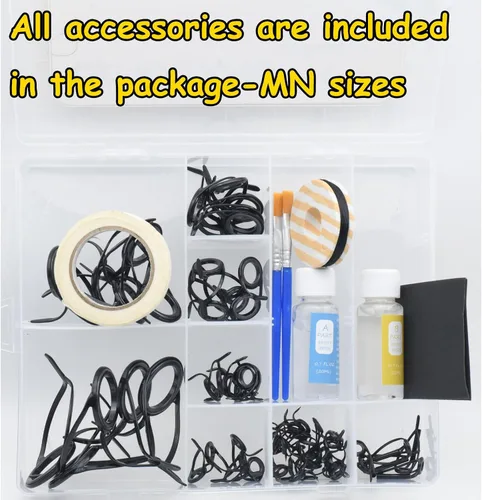Miniatura 2 de 55pcs MN Saltwater Surf Fishing Rod Double Feet Large Spinning Stainless Steel Guides Repair Kits