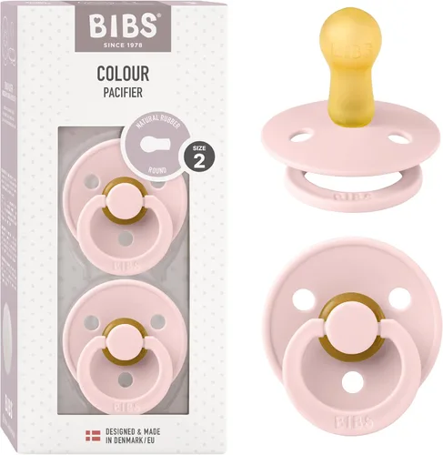 Miniatura 82 de BIBS - Paquete de 2 chupetes Bibs Colour, calmante, libre de bisfenol A, punta redonda, látex de goma natural Noche de vainilla