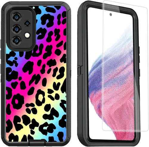 Miniatura 10 de Funda compatible con Samsung Galaxy A53 5G para mujeres y niñas, diseño de vaca, funda de lujo A53 5G con protector de pantalla, resistente a prueba