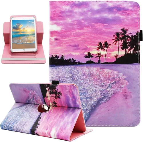 Miniatura 12 de Funda universal para tablet Android de 7 y 8 pulgadas, Dluggs de piel sintética, con soporte giratorio de 360 grados y múltiples ángulos