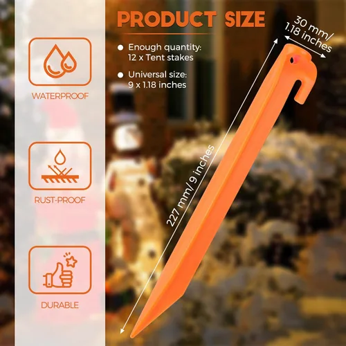 Miniatura 2 de Estacas inflables de plástico de 9 pulgadas para patio, accesorios inflables de repuesto para inflables, tienda de campaña, estacas de tienda